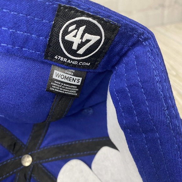 47 Brand NY New York Islanders Logo Womens Hat Adj Strapback Blue Clean Up New - Picture 9 of 10